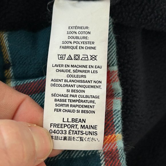 LL Bean Men Fleece Lined Shacket Size L Regular Traditional Fit Plaid Multicolor - Picture 6 of 12